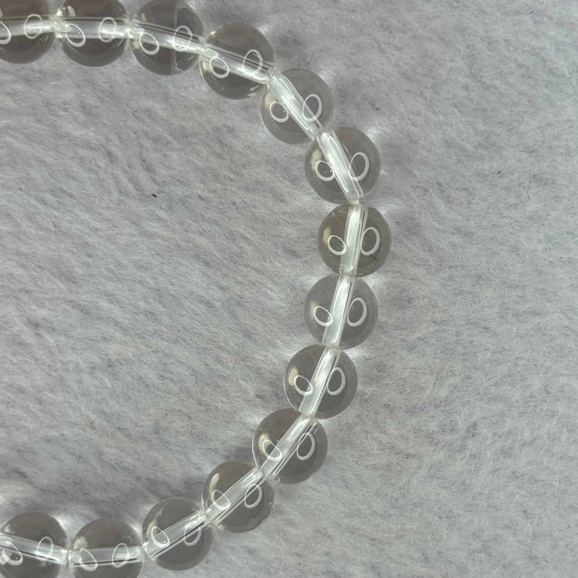 Natural Clear Quartz Bracelet 天然白水晶手链 18.78g 16.5cm 8.4mm 24 Beads - Huangs Jadeite and Jewelry Pte Ltd