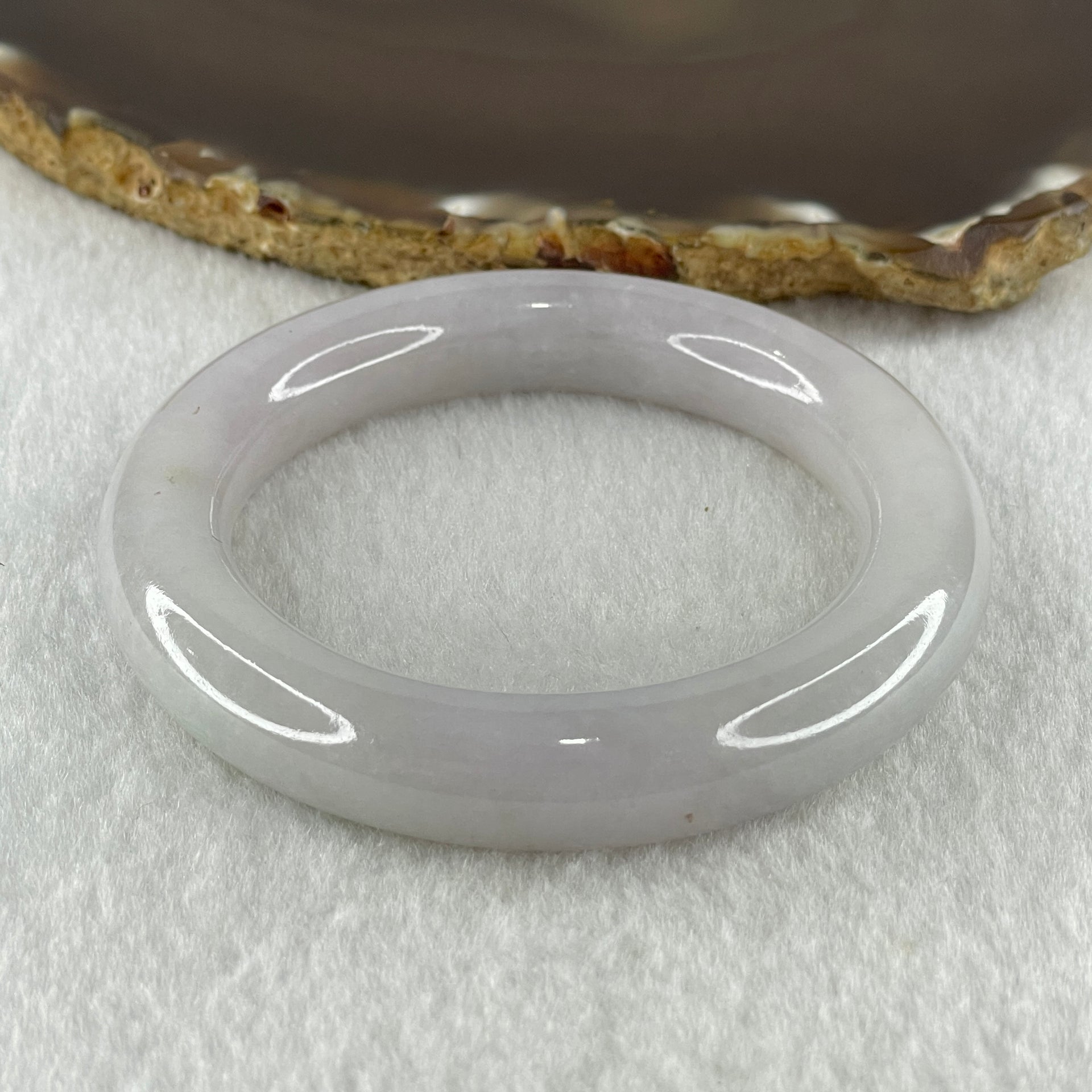 Natural Type A Jelly Faint Lavender Jadeite Bangle 64.29g Inner Diameter 51.4mm 11.4 by 11.2mm (Slight External Line) - Huangs Jadeite and Jewelry Pte Ltd
