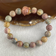 Natural Alashan Agate Pastels Pink Beads with Pig Charm Bracelet 29.54g 16cm 10.2mm 18 Beads - Huangs Jadeite and Jewelry Pte Ltd