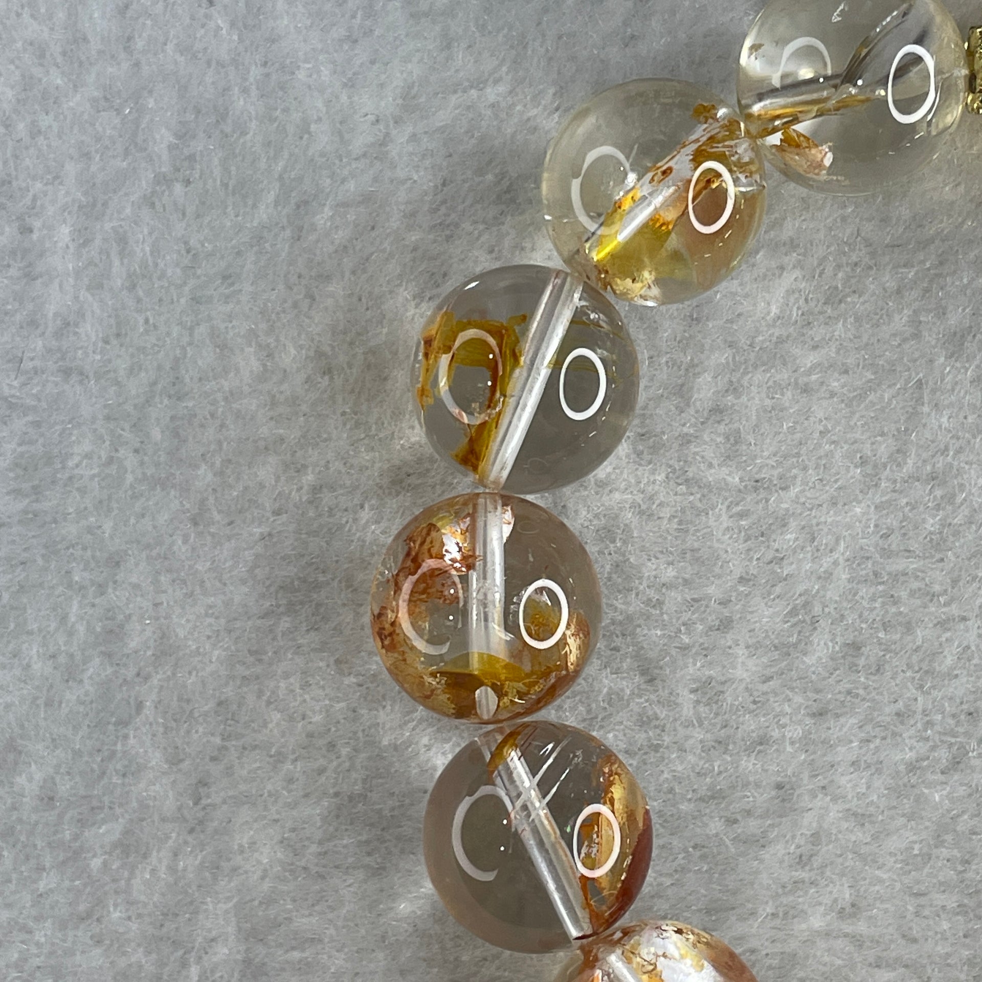 Good Grade Natural Red with Orange Ferruginous Quartz Beads Bracelet 39.60g 16cm 13.6mm 1 Bead - 11.8mm 15 Beads - Huangs Jadeite and Jewelry Pte Ltd