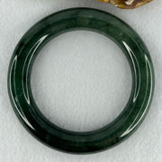Type A Dark Green with Emerald Green Spots Jadeite Bangle Internal Diameter 55.2mm 87.66g 12.4 by 12.7mm (Slight Internal Lines) - Huangs Jadeite and Jewelry Pte Ltd