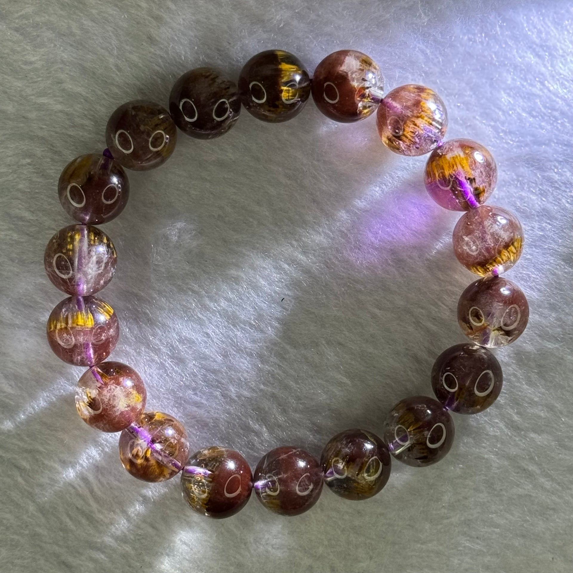 Very Good Grade Natural Auralite 23 Bracelet 天然激光23手链 34.21g 17cm 11.5mm 18 Beads - Huangs Jadeite and Jewelry Pte Ltd