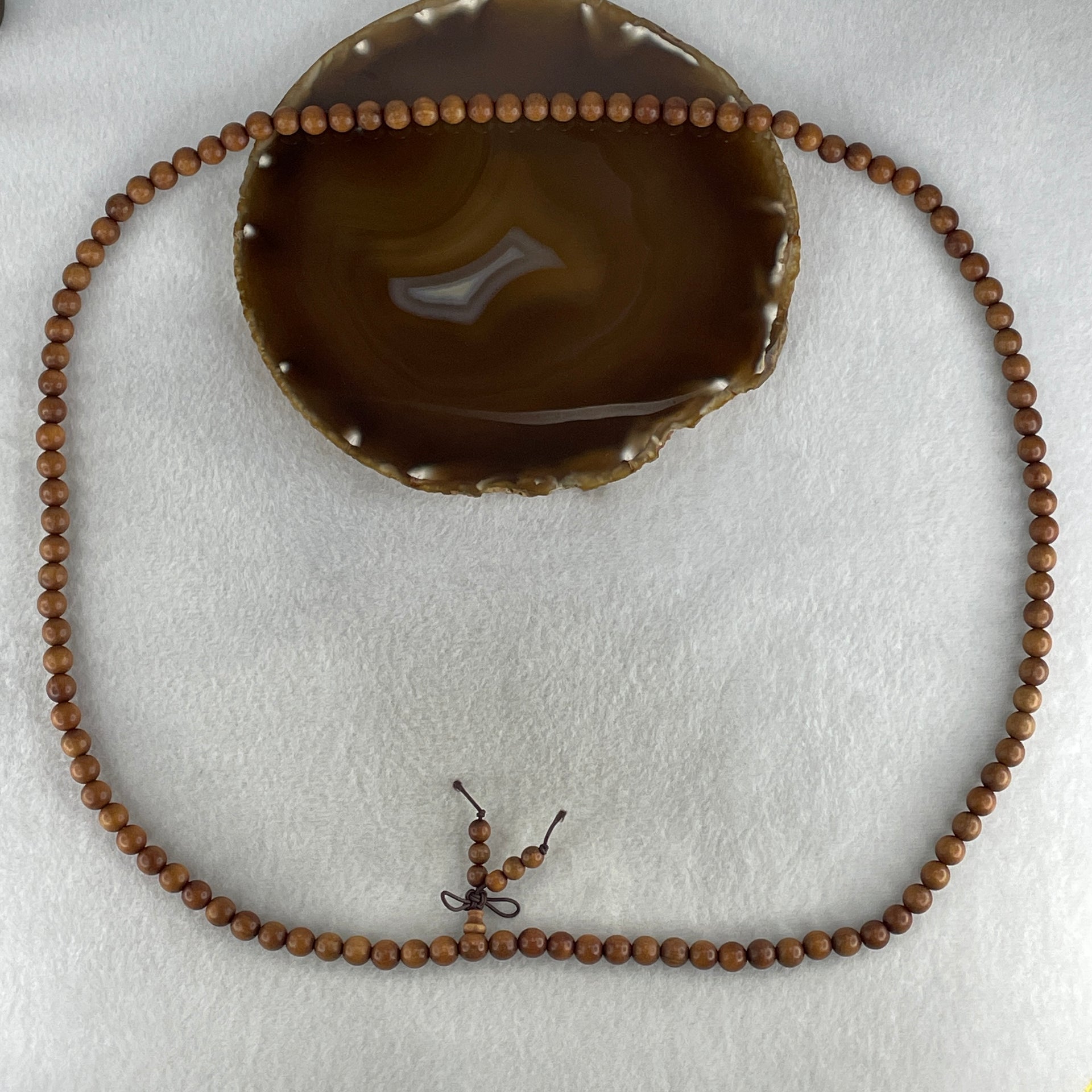 Certified Natural Sandalwood Beads Necklace 33.93g 84cm 8.1mm 111Beads - Huangs Jadeite and Jewelry Pte Ltd