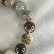 Above Average Grade Natural Red White Green Phantom Quartz Beads Bracelet 60.35g 17cm 14.8mm 15 Beads - Huangs Jadeite and Jewelry Pte Ltd