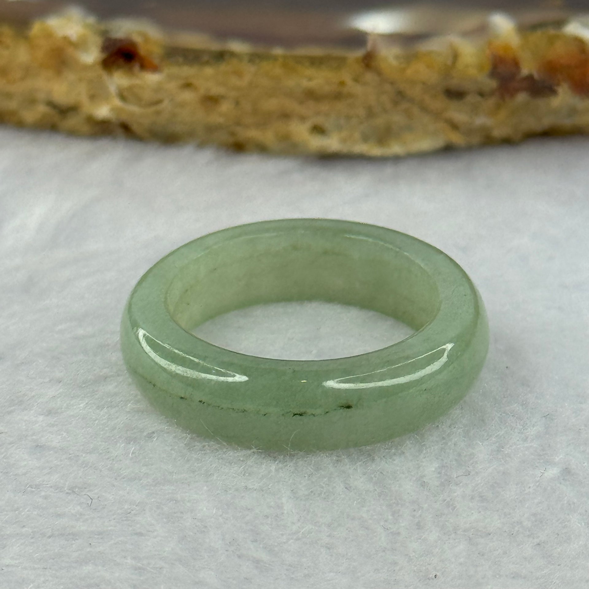 Type A Medium Green Jadeite Ring 3.64g 6.1 by 3.5mm US7/HK15.5 (External Line) - Huangs Jadeite and Jewelry Pte Ltd