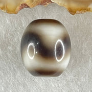 Natural Powerful Tibetan Old Oily Agate Tiger Tooth Daluo Dzi Bead Heavenly Master (Tian Zhu) 2.86g 13.6 by 12.0mm - Huangs Jadeite and Jewelry Pte Ltd