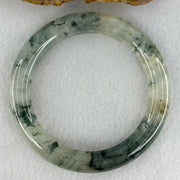 Transparent Colourless with Dark Green and Yellowish White Piao Hua Sodium Feldspar Jade Bangle 水沫玉手镯 Internal Diameter 55.8mm 47.38g 10.8 by 10.8mm - Huangs Jadeite and Jewelry Pte Ltd
