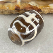 Natural Powerful Tibetan Old Oily Agate Double Nectar Vessel Dzi Bead Heavenly Master (Tian Zhu) 花蜜容器眼天珠 5.57g 17.6 by 12.8mm - Huangs Jadeite and Jewelry Pte Ltd