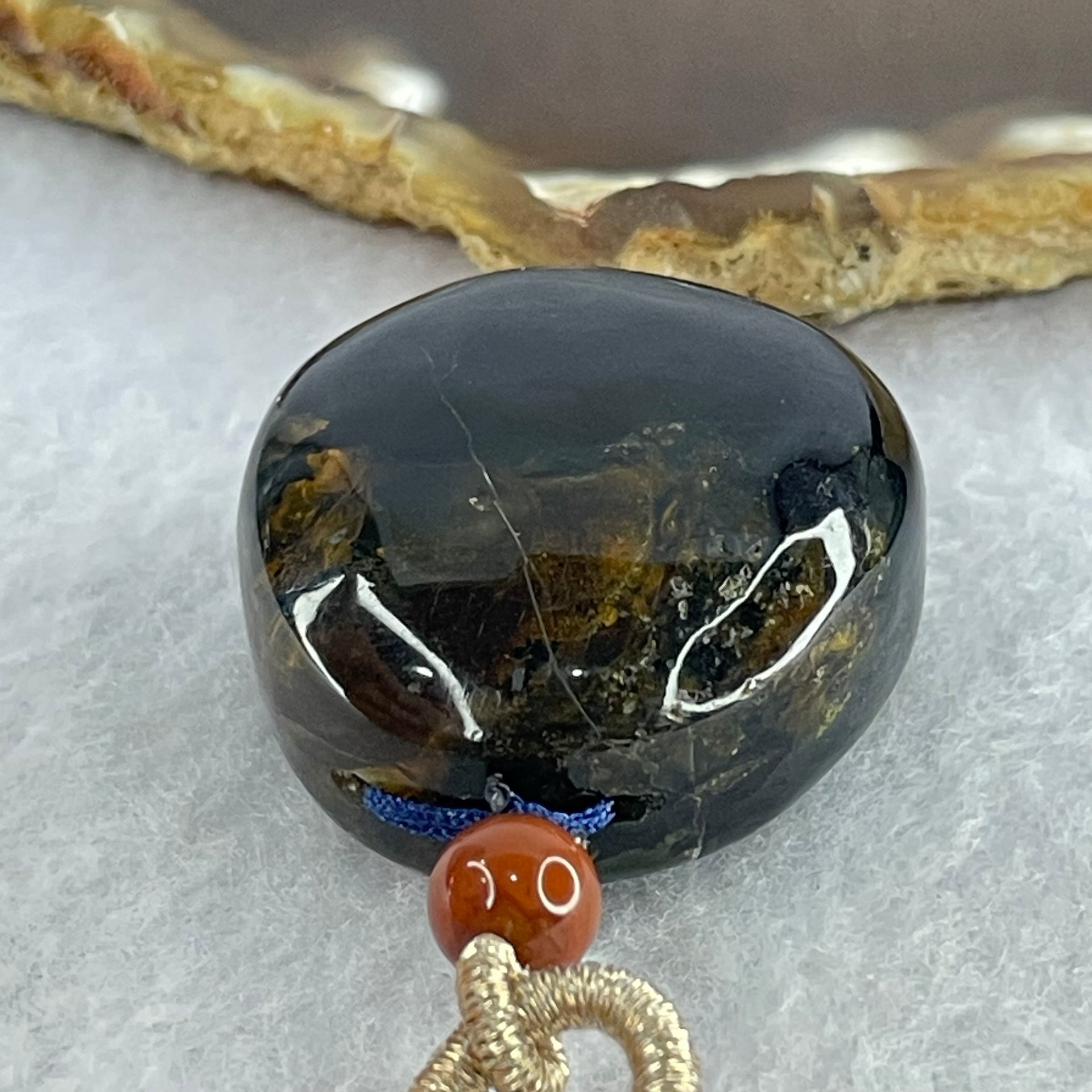 Natural Medicine Flower Amber Pendant 16.72g 36.2 by 32.5 by 17.5mm - Huangs Jadeite and Jewelry Pte Ltd