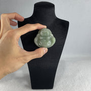 Natural Type A Green Jadeite Milo Laughing Buddha Pendant 47.59g 46.1 by 48.7 by 14.6mm - Huangs Jadeite and Jewelry Pte Ltd