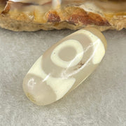 Natural Powerful Tibetan Old Oily Agate 3 Eyes Dzi Bead Heavenly Master (Tian Zhu) 三眼天诛 2.63g 20.0 by 9.7mm - Huangs Jadeite and Jewelry Pte Ltd