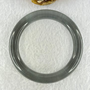 Translucent Clear Grey Crystal Bangle Internal Diameter 59.2mm 60.95g 11.9 by 11.2mm (Internal Line) - Huangs Jadeite and Jewelry Pte Ltd