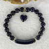 Natural Dark Blue Goldstone Bracelet 天然蓝砂石手链 17.71g 15cm 32.7 by 10.0 by 5.6mm 8.1mm 18 Beads - Huangs Jadeite and Jewelry Pte Ltd