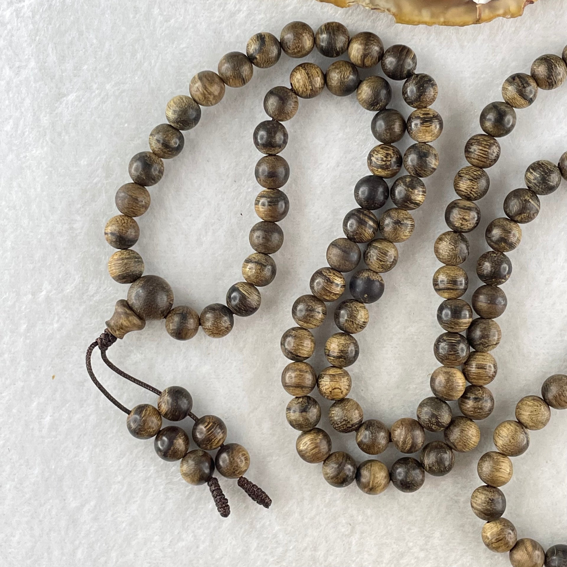 Natural Vietnam Agarwood Beads Necklace 天然越南惠安沉香项链 21.24g 70cm 6.9mm 110 Beads - Huangs Jadeite and Jewelry Pte Ltd