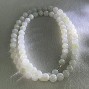 Type A Full Faint Lavender Jadeite Beads Necklace 65.30g 54cm 8.2mm 70 Beads - Huangs Jadeite and Jewelry Pte Ltd