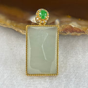 Certified Type A Icy Jade Jadeite Wu Shi Pai Jade Jadeite 18k Yellow Gold 4.11g 35.3 by 12.6 by 5.9mm - Huangs Jadeite and Jewelry Pte Ltd