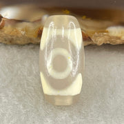 Natural Powerful Tibetan Old Oily Agate 3 Eyes Dzi Bead Heavenly Master (Tian Zhu) 三眼天诛 3.04g 20.0 by 10.2mm - Huangs Jadeite and Jewelry Pte Ltd