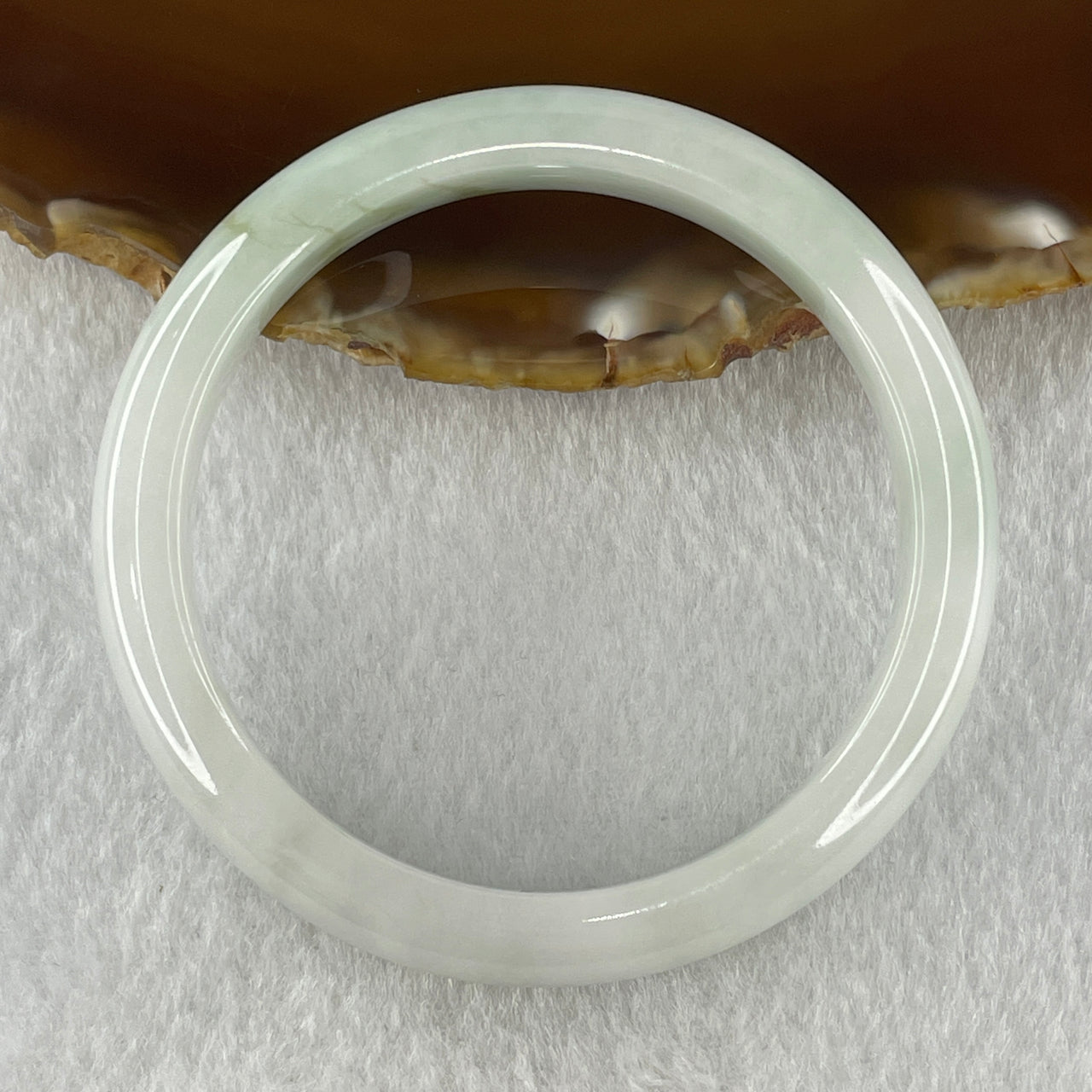 Natural Type A Faint Green Faint Lavender Jadeite Bangle 30.71g Inner Diameter 51.5mm 9.0 by 7.0mm (Very Very Slight Internal Lines) - Huangs Jadeite and Jewelry Pte Ltd