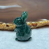 Type A Dark Blueish Green Jadeite Rabbit Mini Display 18.08g 34.3 by 20.3 by 19.1mm - Huangs Jadeite and Jewelry Pte Ltd