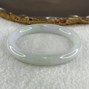 Type A Natural Light Lavender Light Green Jadeite Oval Bangle 37.95g Inner Diameter 54.6mm 9.3 by 8.7mm (Very Very Slight Internal Lines) - Huangs Jadeite and Jewelry Pte Ltd