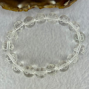 Natural Clear Quartz Beads with Inscription Bracelet 38.35g 17cm 11.9mm 17 Beads - Huangs Jadeite and Jewelry Pte Ltd