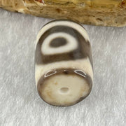 Natural Powerful Tibetan Old Oily Agate 3 Eyes Dzi Bead Heavenly Master (Tian Zhu) 三眼天诛 3.30g 15.4 by 11.0mm - Huangs Jadeite and Jewelry Pte Ltd