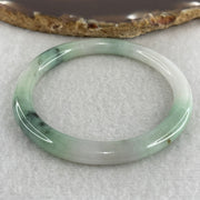 Natural Type A Green with Lavender Piao Hua Jadeite Flat Ding Dang Bangle 22.98g Inner Diameter 52.8mm 6.6 by 7.5mm (Very Very Slight External Rough) - Huangs Jadeite and Jewelry Pte Ltd