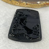 Type A Opaque Black Omphasite Jadeite Shan Shui with Benefactor Pendent A货墨翠山水贵人牌 30.61g 59.8 by 40.6 by 8.4 mm - Huangs Jadeite and Jewelry Pte Ltd