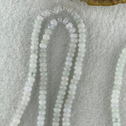 Natural Type A Semi Icy Sky Blue to White Jadeite Beads Necklace 36.93g 66cm 4.9mm 232 Beads Heart Pendant Charm 20.6 by 15.5 by 7.7mm - Huangs Jadeite and Jewelry Pte Ltd