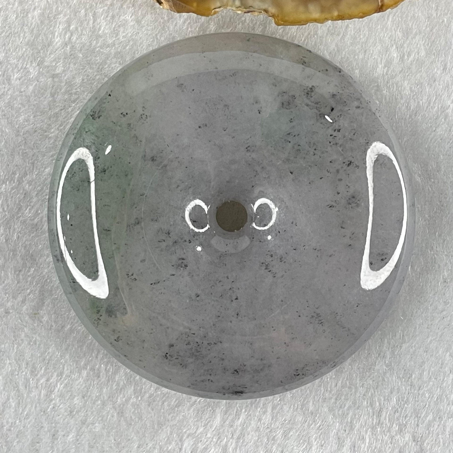 Type A Lavender with Wuji Grey and Green Dots Jadeite Ping An Kou Donut Pendant 76.70g 55.2 by 12.6mm - Huangs Jadeite and Jewelry Pte Ltd