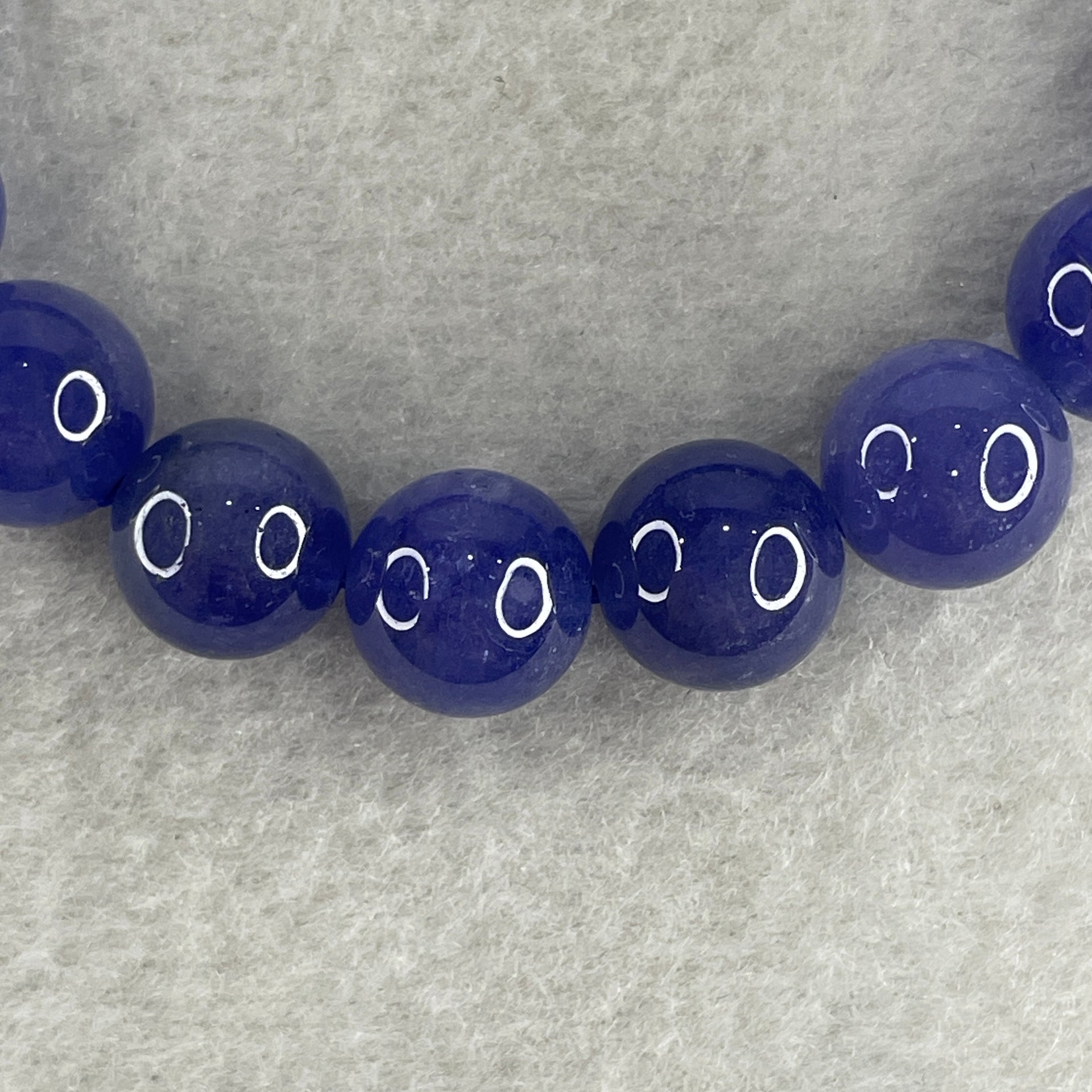 Certified Good Grade Natural Blue Tanzanite Beads Bracelet 40.31g 16.5cm 10.8mm 19Beads - Huangs Jadeite and Jewelry Pte Ltd