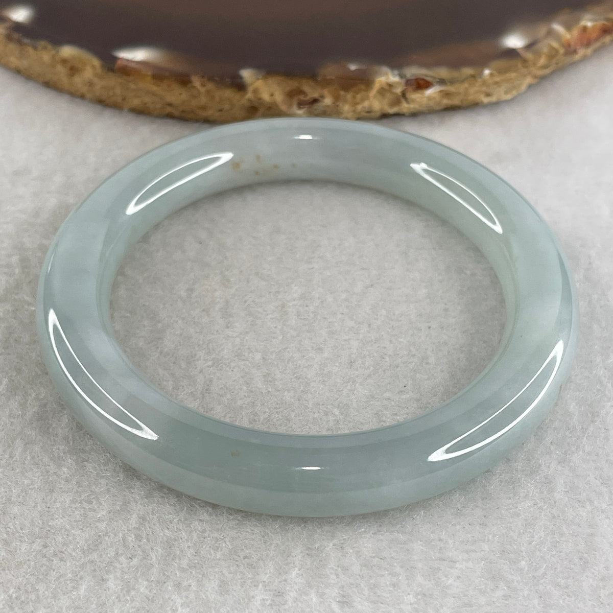 Certified Natural Type A Light Lavender Jadeite Full Round Bangle | 52.0mm Inner Diameter (43.91g | 9.3x9.5mm | Crown & Third Eye Chakra Harmony, Noble Serenity & Peace Shield) (Very Slight Internal Line) - Huangs Jadeite and Jewelry Pte Ltd