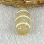 Natural Powerful Tibetan Old Oily Agate 3-Lines Dzi Bead Heavenly Master (Tian Zhu) 三行天诛 2.99g 20.1 by 10.2mm - Huangs Jadeite and Jewelry Pte Ltd