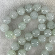 Type A Light Lavender Green Jadeite Beads Necklace 160.48g 56cm 12.6mm 48 Beads - Huangs Jadeite and Jewelry Pte Ltd