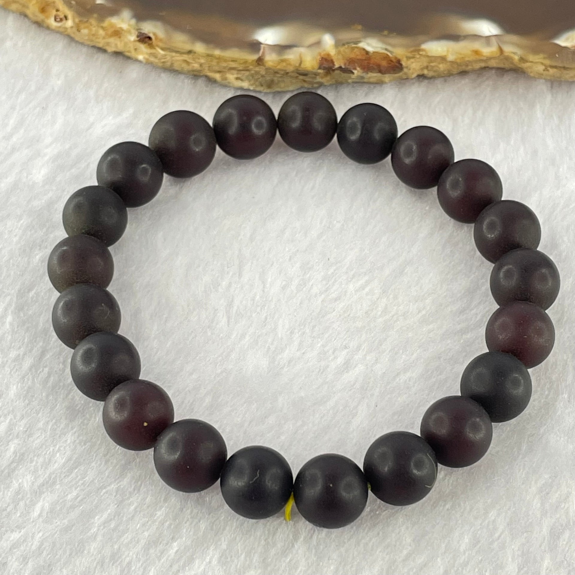 Natural Iron Blood King Amber Beads Bracelet 天然铁血王琥珀手链 8.98g 16.5cm 9.1mm 21 Beads - Huangs Jadeite and Jewelry Pte Ltd