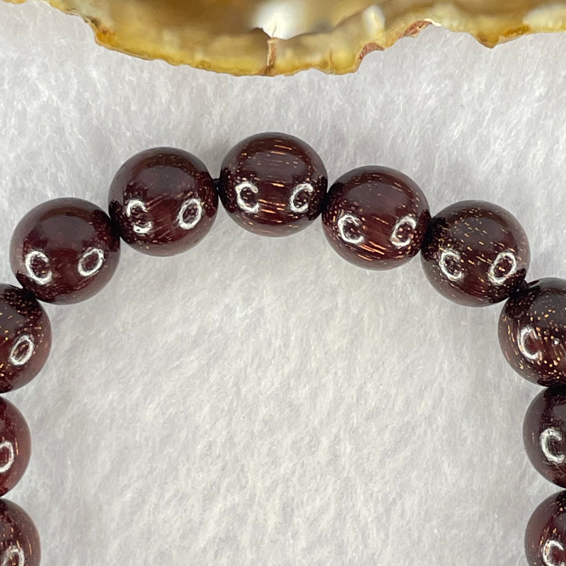 Natural Blood Rosewood Beads Bracelet 天然血檀手链 9.97g 17cm 10.4mm 19 Beads - Huangs Jadeite and Jewelry Pte Ltd