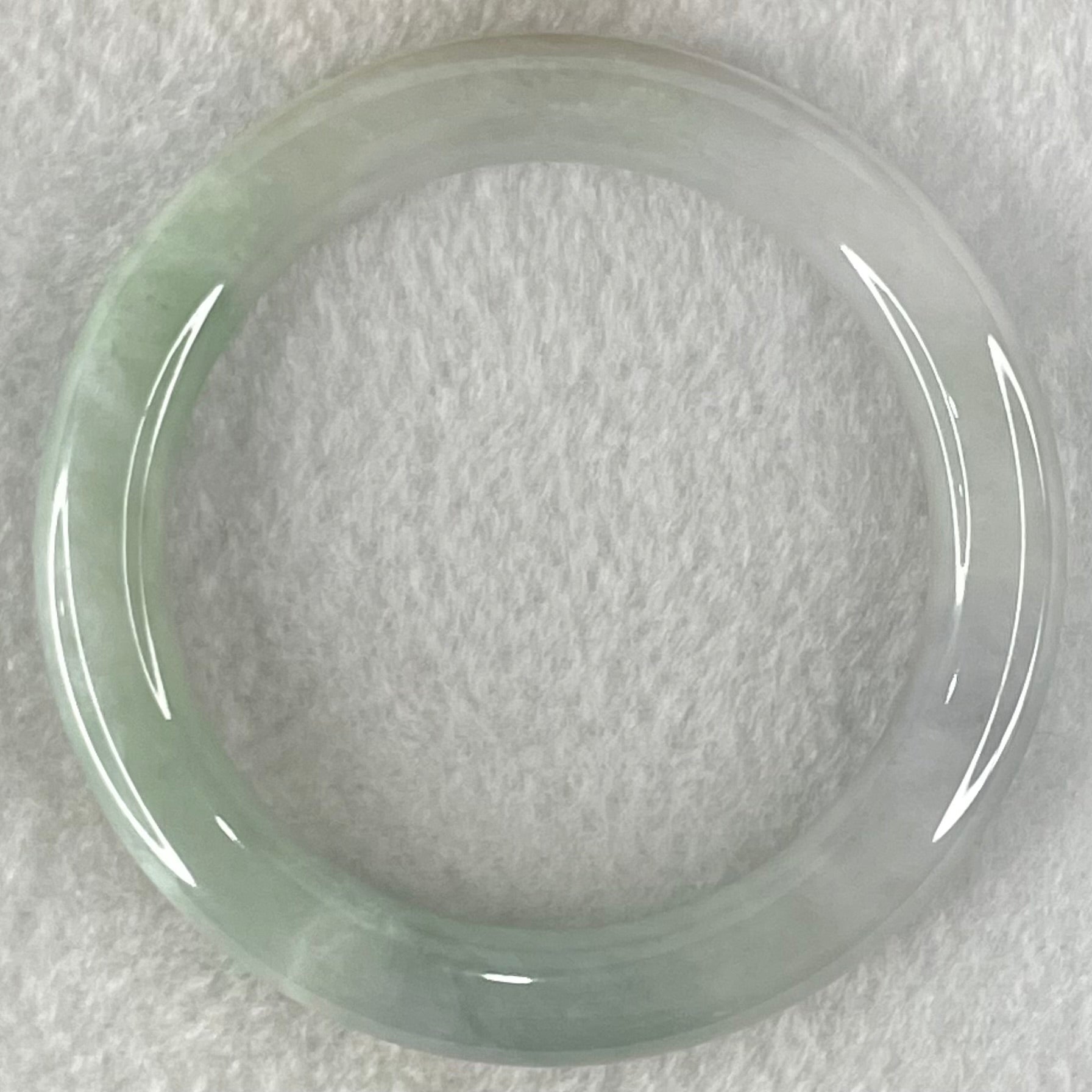 Type A Light Blueish Green Jadeite Bangle 43.08g Internal Diameter 52.3mm 9.4 by 9.2mm (Close to Perfect) - Huangs Jadeite and Jewelry Pte Ltd