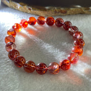 Good Grade Natural Red Ferruginous Quartz Beads Bracelet 22.47g 15.5cm 9.2mm 21 Beads - Huangs Jadeite and Jewelry Pte Ltd