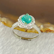 Green Cubic Zirconia in S925 Sliver Ring (Adjustable Size) 2.69g 6.3 by 4.5mm - Huangs Jadeite and Jewelry Pte Ltd