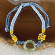 Type A Blueish Green Jadeite Ping An Kou String Bracelet 2.36g 13.8 by 5.8mm - Huangs Jadeite and Jewelry Pte Ltd