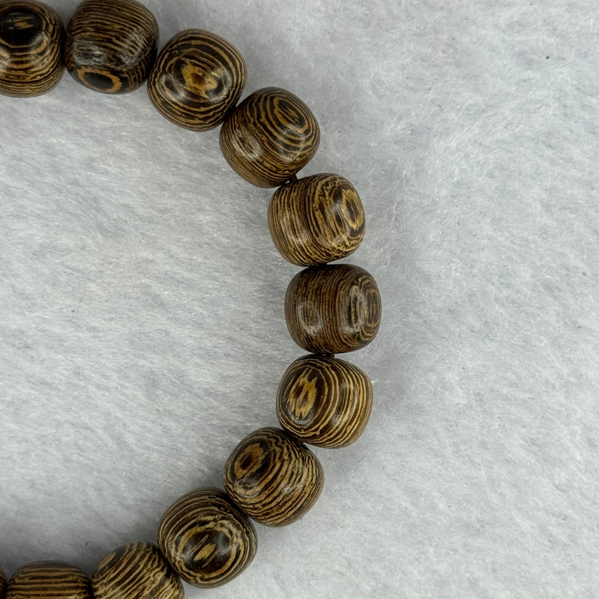 Natural Wenge Wooden Beads Bracelets 天然鸡翅木手链 9.35g 16.5cm 9.9mm 21 Beads - Huangs Jadeite and Jewelry Pte Ltd