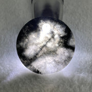 Type A Semi Icy Wuji Black Grey Wu Shi Pai Pendant Charm 15.92g 41.6 by 3.6mm - Huangs Jadeite and Jewelry Pte Ltd