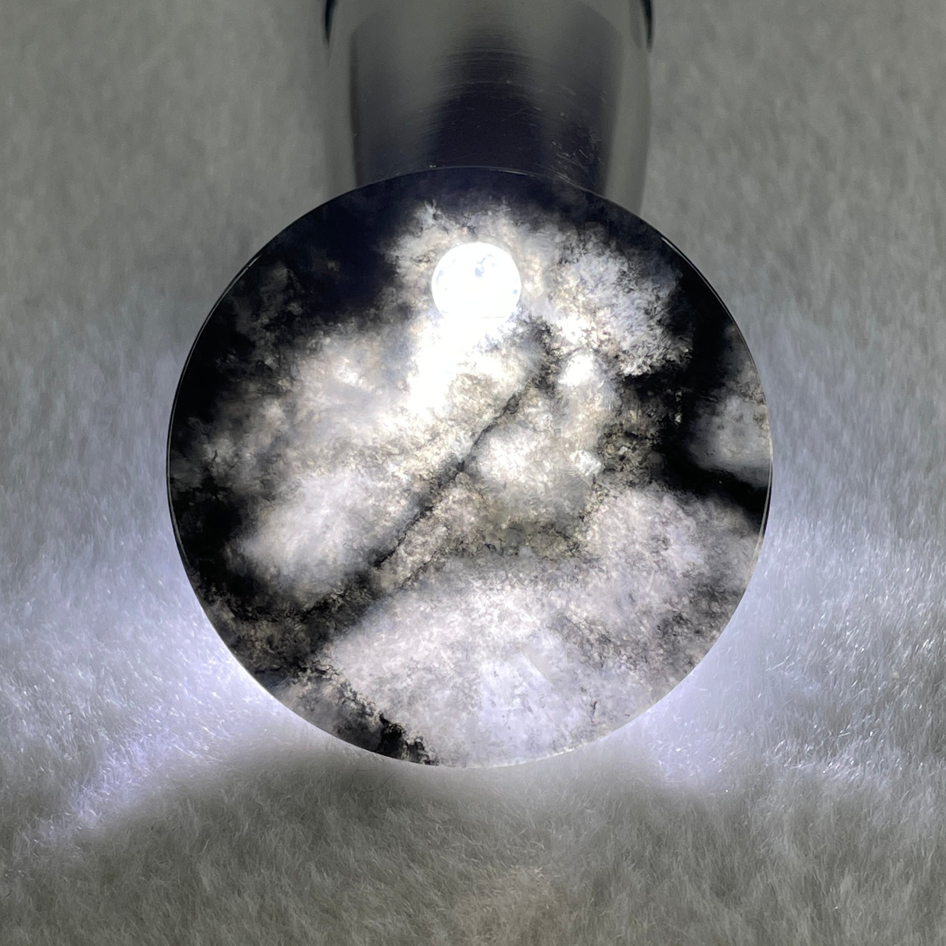 Type A Semi Icy Wuji Black Grey Wu Shi Pai Pendant Charm 15.92g 41.6 by 3.6mm - Huangs Jadeite and Jewelry Pte Ltd