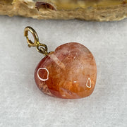 Natural Ferruginous Quartz Heart Shape Charm 1.88g 13.3 by 14.0 by 6.3mm - Huangs Jadeite and Jewelry Pte Ltd