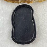 Type A Opaque Black Omphacite Jadeite Guan Yin Pendant 25.49g 60.0 by 38.3 by 9.5mm - Huangs Jadeite and Jewelry Pte Ltd