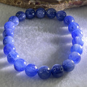 Natural Blue Kyanite Beads Bracelet 25.64g 16cm 8.9mm 22 Beads - Huangs Jadeite and Jewelry Pte Ltd