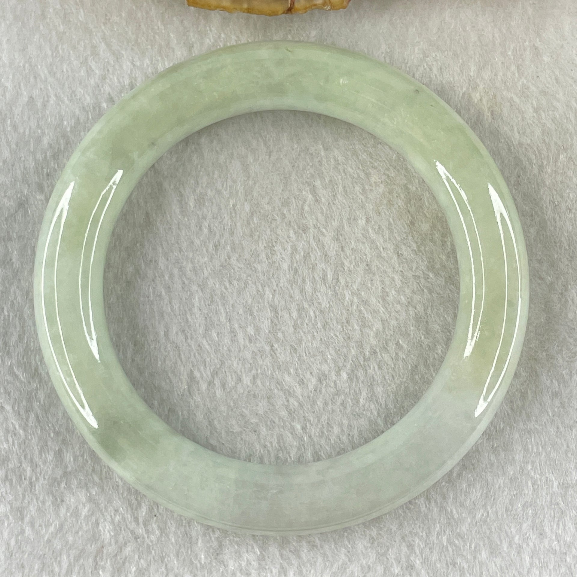 Type A Light Green Jadeite Bangle Internal Diameter 53.2mm 55.483g 10.1 by 10.4mm (Close to Perfect) - Huangs Jadeite and Jewelry Pte Ltd