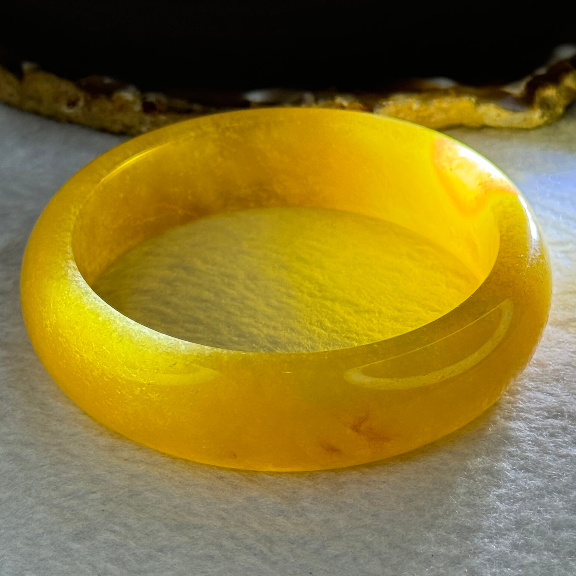 Yellow Quartzite Jade Bangle 天山玉手镯 Internal Diameter 62.6mm 74.70g 18.1 by 8.8mm - Huangs Jadeite and Jewelry Pte Ltd