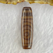 Natural Powerful Tibetan Old Oily Agate 2 Eyes Dzi Bead Heavenly Master (Tian Zhu) 二眼天诛 8.16g 38.9 by 11.6mm - Huangs Jadeite and Jewelry Pte Ltd