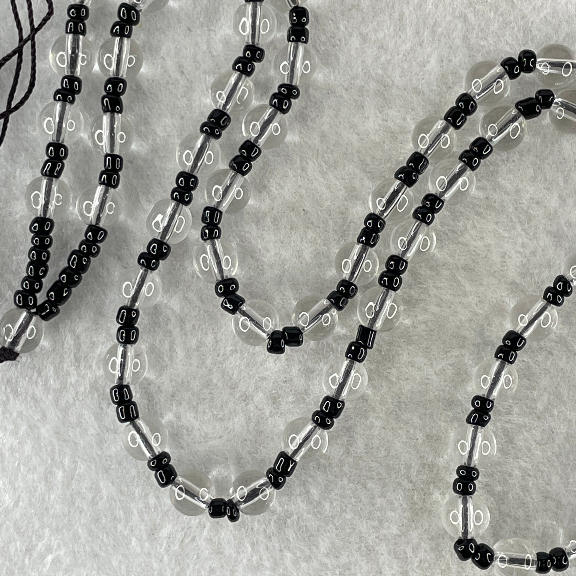 Clear Liuli Beads Necklace 20.05g 56cm 6.3mm 57Beads - Huangs Jadeite and Jewelry Pte Ltd